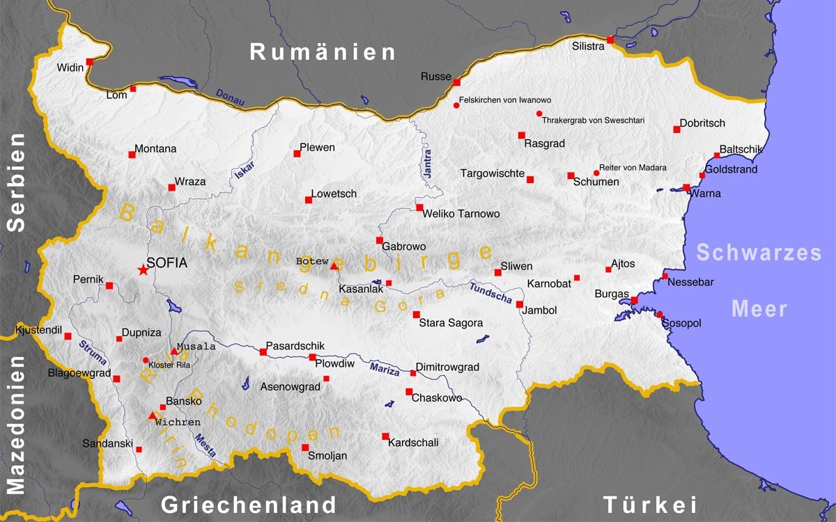 ブルガリアの都市地図