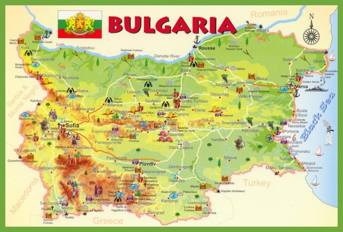 ブルガリアの観光地図
