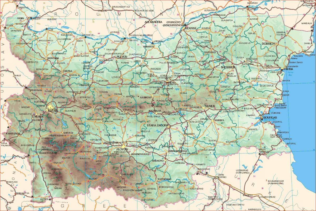 ブルガリアの道路地図