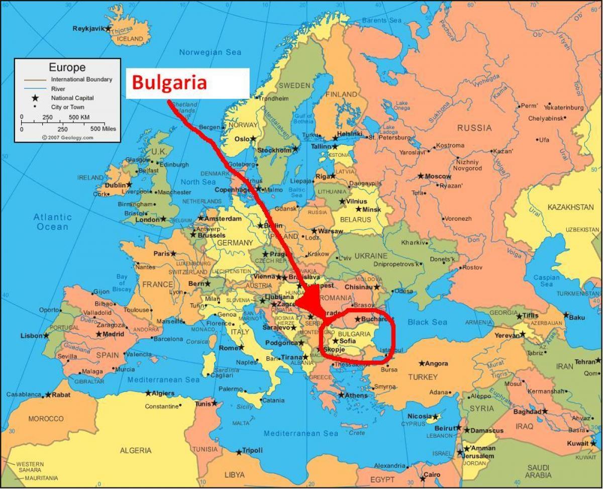 地図ブルガリア周辺国