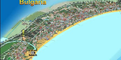 地図のカカオビーチブルガリア
