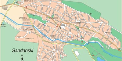 地図のサンダンスキブルガリア