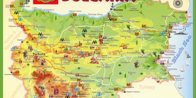 ブルガリアの観光地図